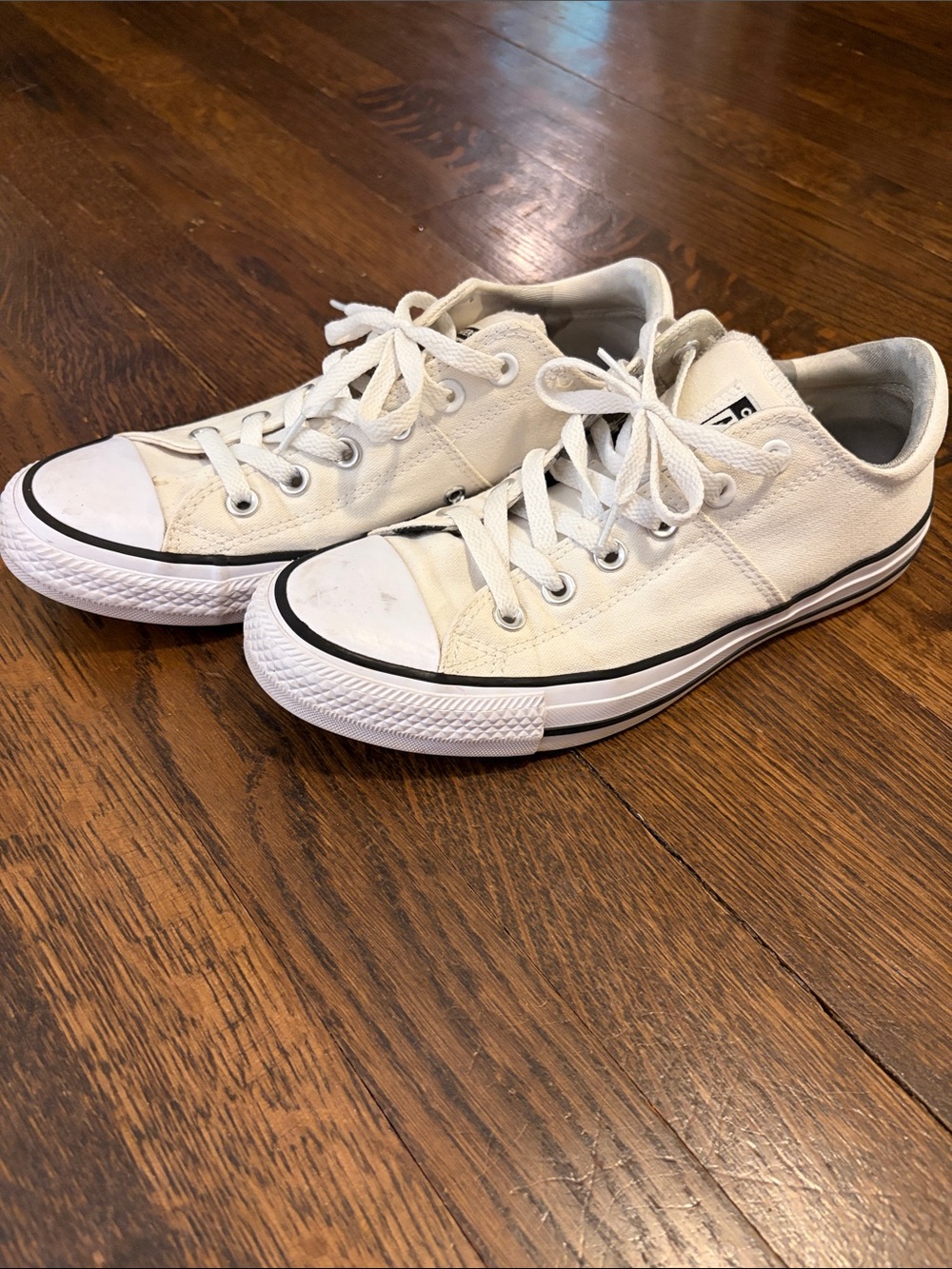 Converse White Low Top Canvas Sneakers, Women’s